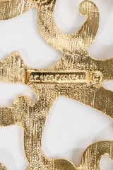 Vintage Ugo Correani Baroque Matte Swirl Brooch signature cartouche