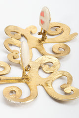 Vintage Ugo Correani Baroque Matte Swirl Earrings clip backs at Recess Los Angeles