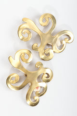 Vintage Ugo Correani Baroque Matte Swirl Earrings on mannequin at Recess Los Angeles