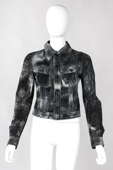 Recess Los Angeles Vintage Miura Ultimo Tie-Dye Suede Jacket Pants Set Metal Snap Buttons Grey