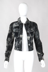 Recess Los Angeles Vintage Miura Ultimo Tie-Dye Suede Jacket Pants Set Metal Snap Buttons Grey
