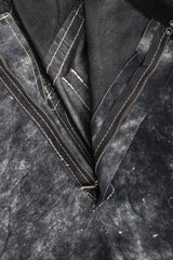 Recess Los Angeles Vintage Miura Ultimo Tie-Dye Suede Jacket Pants Set Metal Snap Buttons Grey