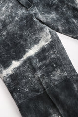 Recess Los Angeles Vintage Miura Ultimo Tie-Dye Suede Jacket Pants Set Metal Snap Buttons Grey