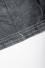 Recess Los Angeles Vintage Miura Ultimo Tie-Dye Suede Jacket Pants Set Metal Snap Buttons Grey