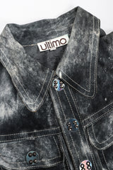 Recess Los Angeles Vintage Miura Ultimo Tie-Dye Suede Jacket Pants Set Metal Snap Buttons Grey