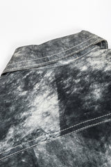 Recess Los Angeles Vintage Miura Ultimo Tie-Dye Suede Jacket Pants Set Metal Snap Buttons Grey