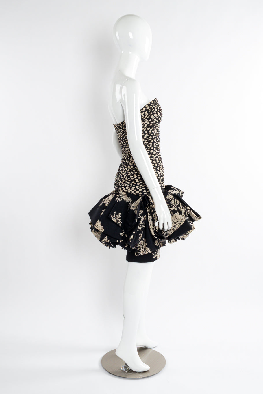 Ruched silk dress by Emanuel Ungaro mannequin full side @recessla