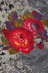 Recess Los Angeles Vintage Emanuel Ungaro Parallèle Draped Floral Lace Print Dress