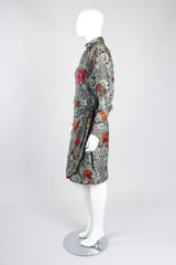 Recess Los Angeles Vintage Emanuel Ungaro Parallèle Draped Floral Lace Print Dress