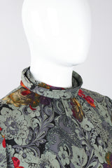 Recess Los Angeles Vintage Emanuel Ungaro Parallèle Draped Floral Lace Print Dress