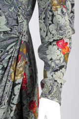 Recess Los Angeles Vintage Emanuel Ungaro Parallèle Draped Floral Lace Print Dress