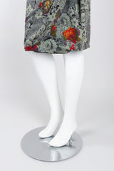 Recess Los Angeles Vintage Emanuel Ungaro Parallèle Draped Floral Lace Print Dress