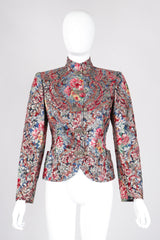 Recess Los Angeles Vintage Emanuel Ungaro Parallèle Metallic Floral Brocade Mandarin Jacket & Skirt Set