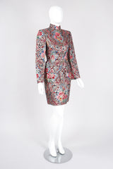 Recess Los Angeles Vintage Emanuel Ungaro Parallèle Metallic Floral Brocade Mandarin Jacket & Skirt Set