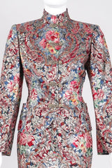 Recess Los Angeles Vintage Emanuel Ungaro Parallèle Metallic Floral Brocade Mandarin Jacket & Skirt Set