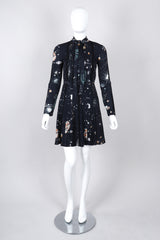Recess Los Angeles Vintage Valentino Cosmic Astrological Pleated Cocktail Dress