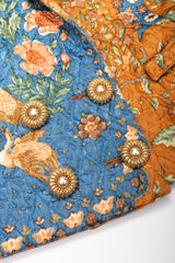 Recess Los Angeles Vintage Valentino Metallic Floral Quilted Jacket & Wrap Skirt Suit Set