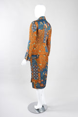 Recess Los Angeles Vintage Valentino Metallic Floral Quilted Jacket & Wrap Skirt Suit Set