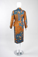 Recess Los Angeles Vintage Valentino Metallic Floral Quilted Jacket & Wrap Skirt Suit Set