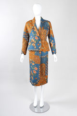 Recess Los Angeles Vintage Valentino Metallic Floral Quilted Jacket & Wrap Skirt Suit Set