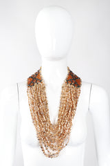 Recess Los Angeles Vintage Valentino Multi-Strand Beaded Collar Necklace