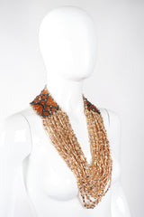 Recess Los Angeles Vintage Valentino Multi-Strand Beaded Collar Necklace