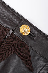 Recess Los Angeles Vintage Valentino Leather Embroidered Star Midi Pencil Skirt