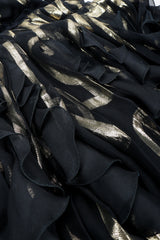Vintage Valentino for Valentino Night Gold Lamé Ruffle Dress Ruffles at Recess