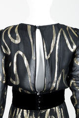 Vintage Valentino for Valentino Night Gold Lamé Ruffle Dress Back Button at Recess