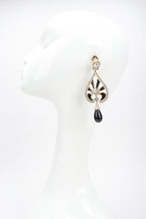 Recess Los Angeles Designer Consignment Resale Recycled Vintage Valentino Ace Of Spades Enamel Drop Earrings