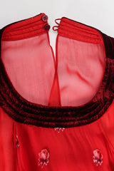 Valentino Rose Velvet Silk Panel Dress collar line @ Recess Los Angeles