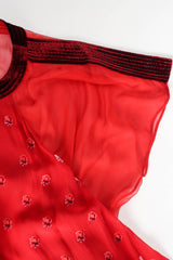 Valentino Rose Velvet Silk Panel Dress sleeve detail @ Recess Los Angeles