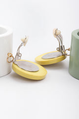 Recess Los Angeles Vintage Vera Neumann Lucite Colorblock Cylinder Tube Drop Earrings
