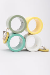 Recess Los Angeles Vintage Vera Neumann Lucite Colorblock Cylinder Tube Drop Earrings