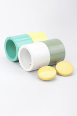 Recess Los Angeles Vintage Vera Neumann Lucite Colorblock Cylinder Tube Drop Earrings