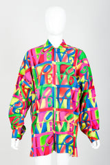 Vintage Versace Jeans Couture Robert Indiana Pop Art Love Shirt on Mannequin front at Recess