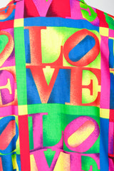 Vintage Versace Jeans Couture Robert Indiana Pop Art Love Shirt fabric print detail at Recess