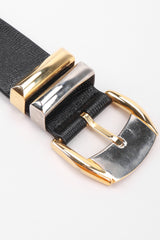 Recess Los Angeles Vintage Gianni Versace Mixed Metal Studded Leather Medusa Belt