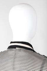Recess Los Angeles Vintage Gianni Versace Silk Chiffon Chevron Stripe Shirt Dress