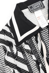 Recess Los Angeles Vintage Gianni Versace Silk Chiffon Chevron Stripe Shirt Dress