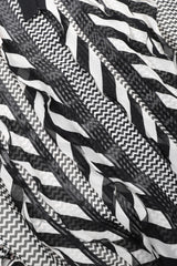 Recess Los Angeles Vintage Gianni Versace Silk Chiffon Chevron Stripe Shirt Dress