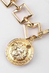 Recess Los Angeles Vintage Gianni Versace Gold Medusa Greek Key 4-Strand Choker Necklace