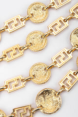 Recess Los Angeles Vintage Gianni Versace Gold Medusa Greek Key 4-Strand Choker Necklace