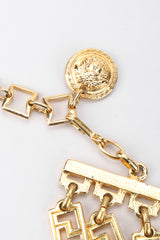 Recess Los Angeles Vintage Gianni Versace Gold Medusa Greek Key 4-Strand Choker Necklace