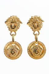 Vintage Gianni Versace Gold Medusa Head Drop Earrings at Recess Los Angeles