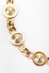 Recess Los Angeles Vintage Gianni Versace Medusa Gold Coin Collar Necklace
