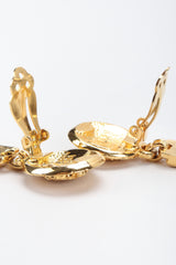 Recess Los Angeles Vintage Gianni Versace Gold Greek Key Medusa Drop Earrings