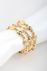 Recess Designer Consignment Vintage Gianni Versace Medusa 3-Strand Bracelet Los Angeles Resale Recycled