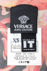 Vintage Versace Jeans Couture Chiffon Butterfly Print Ruffle Blouse label on fabric