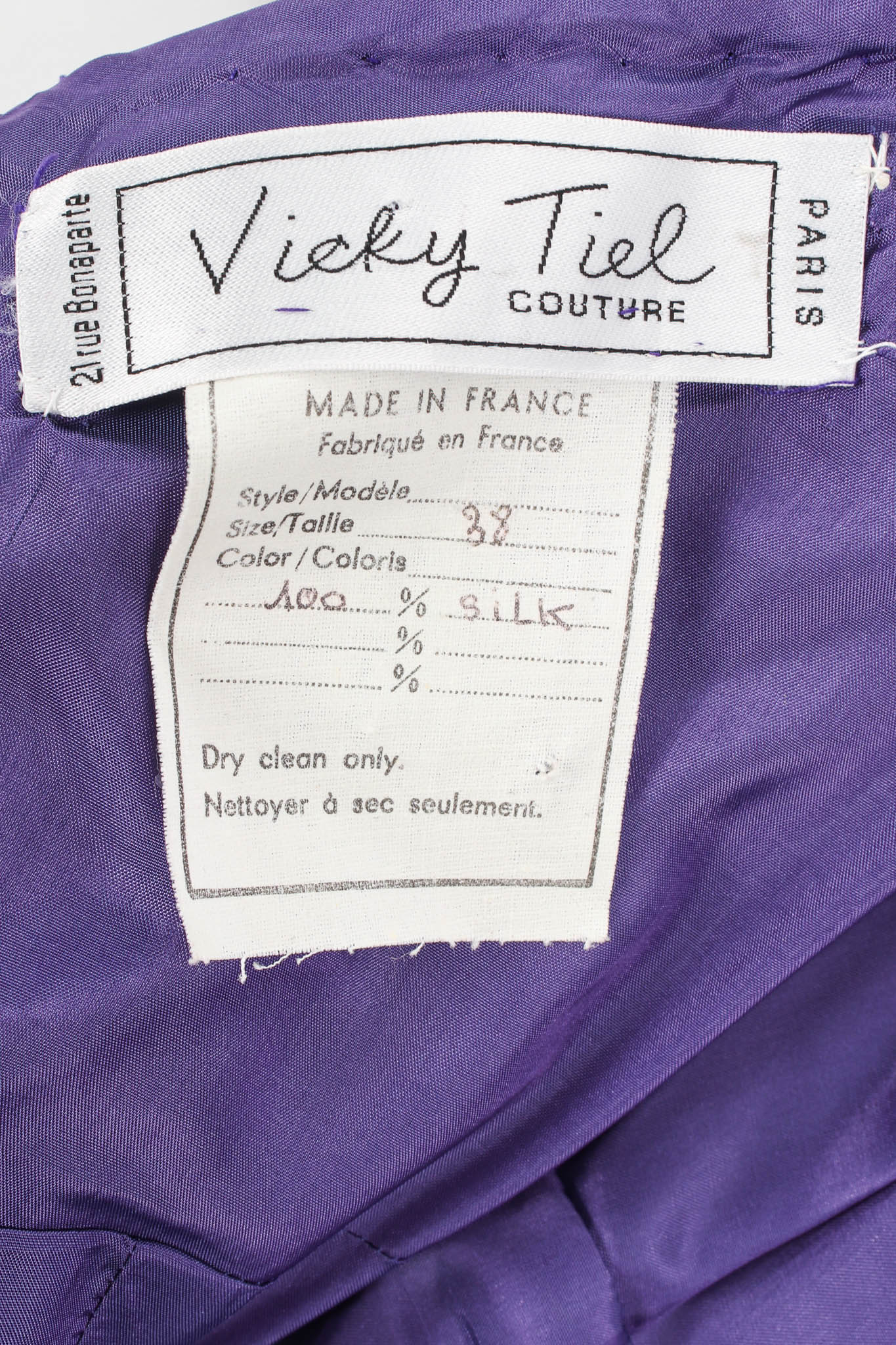 Vintage Vicky Tiel Silk Off-Shoulder Corset Top tag @ Recess Los Angeles